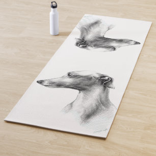 Italienisches Greyhound Whippet Hundportrait zeich Yogamatte