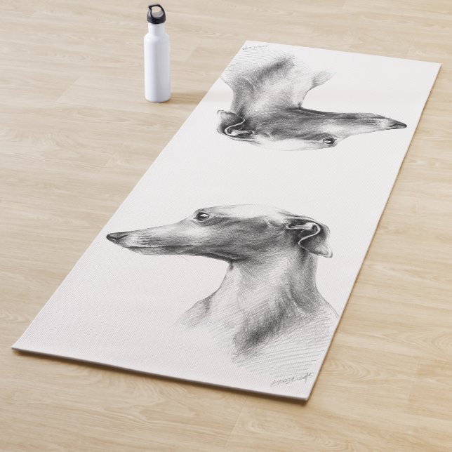 Italienisches Greyhound Whippet Hundportrait zeich Yogamatte (Beispiel)