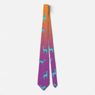 Italienisches Greyhound Whippet Silhouette Muster  Krawatte