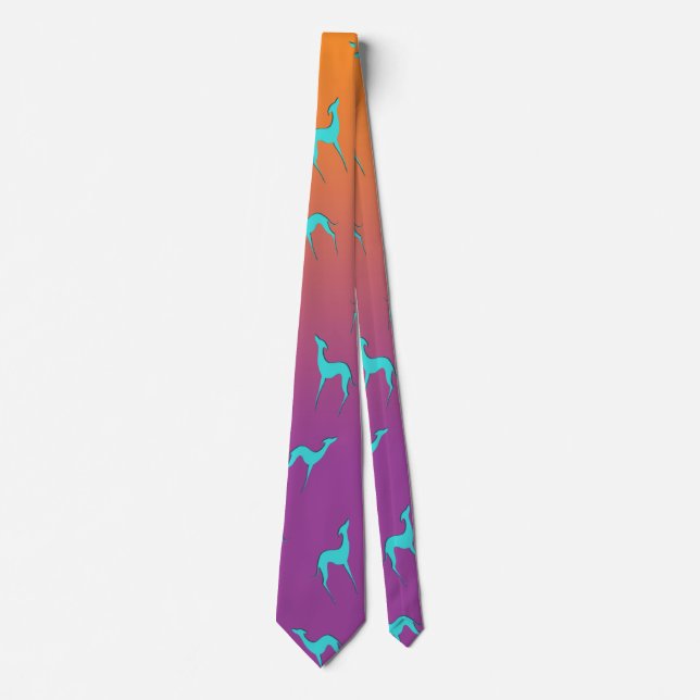 Italienisches Greyhound Whippet Silhouette Muster  Krawatte (Vorderseite)