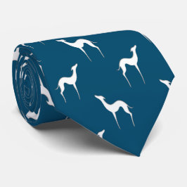 Italienisches Greyhound Whippet Silhouette Pattern Krawatte