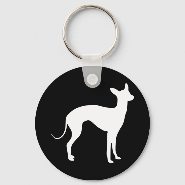 Italienisches Greyhound White Schlüsselanhänger (Vorderseite)