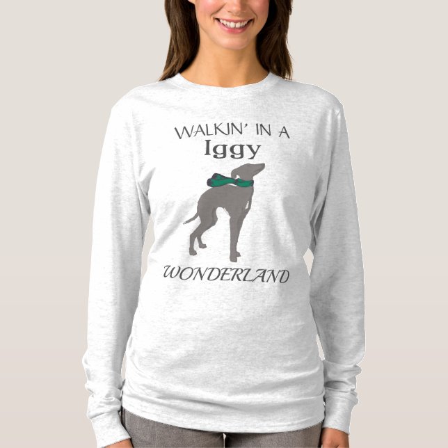 Italienisches Greyhound Winter Long Sleeve Shirt,  T-Shirt (Vorderseite)