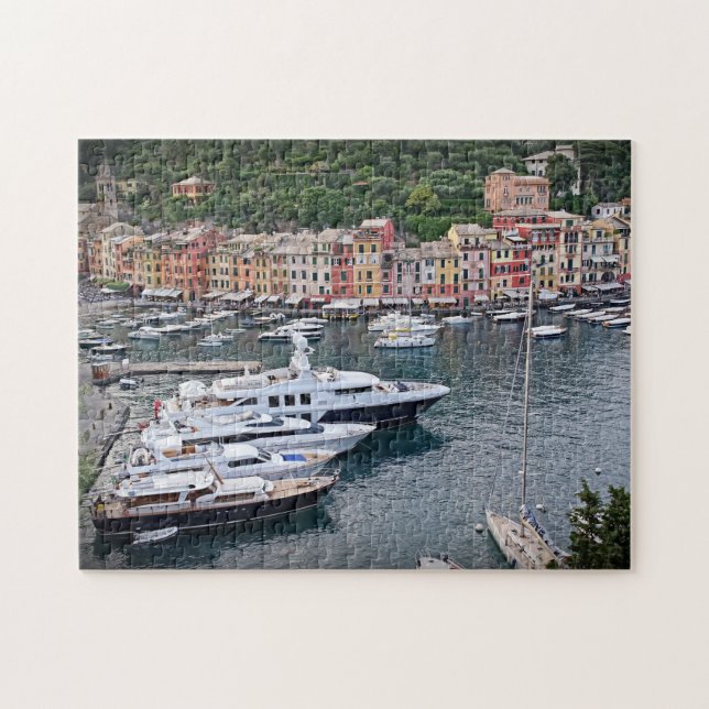 Italienisches Hafen-Dorf - Portofino Puzzlespiel (Horizontal)