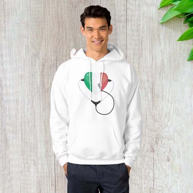 Italienisches Herz mit Stethoscope Gesundheitswese Hoodie (Von Creator hochgeladen)