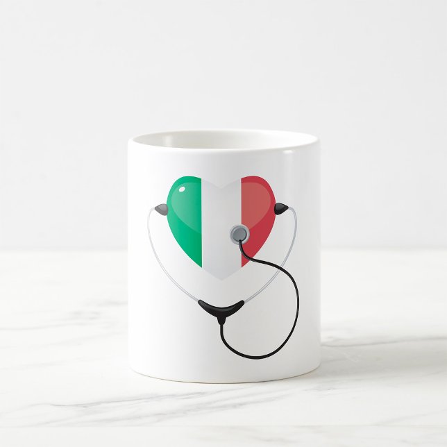 Italienisches Herz mit Stethoscope Gesundheitswese Kaffeetasse (Von Creator hochgeladen)