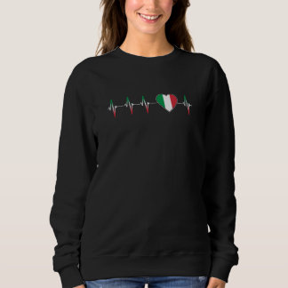 Italienisches Herzschlag I Liebe Italien Flaggenst Sweatshirt