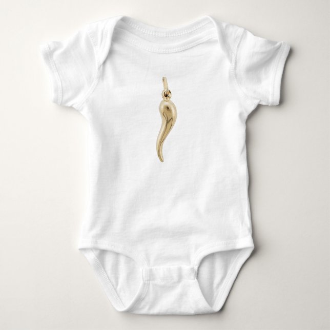 italienisches Horn Baby Strampler (Vorderseite)