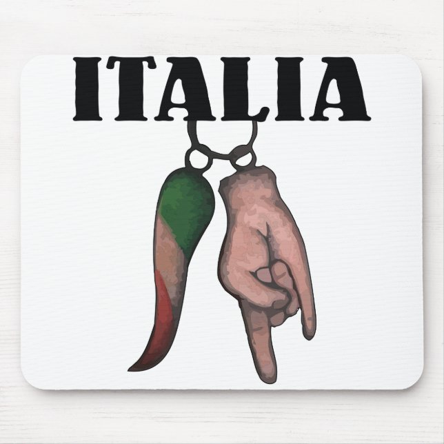 ITALIENISCHES HORN MIT BÖSEM BLICK, CORNO MOUSEPAD (Vorne)