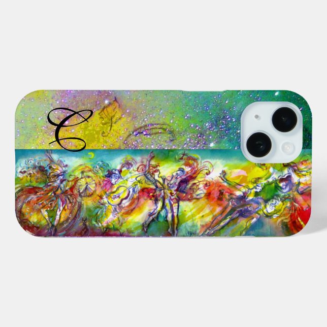 ITALIENISCHES KARNIVAL MONOGRAM/ Tanz, Musik, Thea iPhone 15 Hülle (Rückseite (Horizontal))