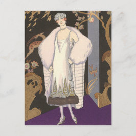 Italienisches Kleid und Coat George Barbier Postkarte