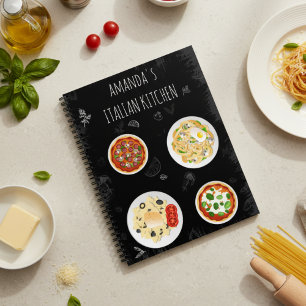 Italienisches Küchenrezept-Schultafel-Lebensmittel Notizbuch