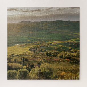 Italienisches Landgut, Sonnenuntergang in der Tosk
