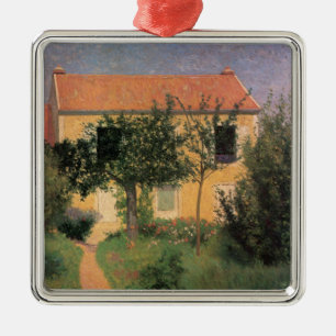 Italienisches Landhaus mit rotem Dach Ornament Aus Metall