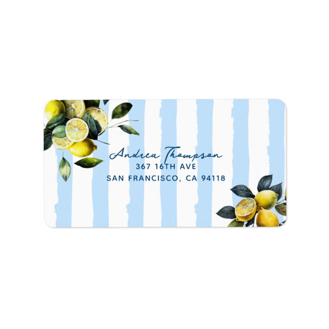 Italienisches Lemon-Adressetikett Adressaufkleber (Vorne)