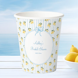 Italienisches Lemon Blue Bow Paper Pappbecher