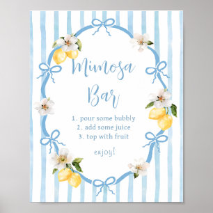 Italienisches Lemon Brautparty Mimosa Bar Poster