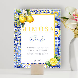 Italienisches Lemon Brautparty Mimosa Bar Sign Pos Poster