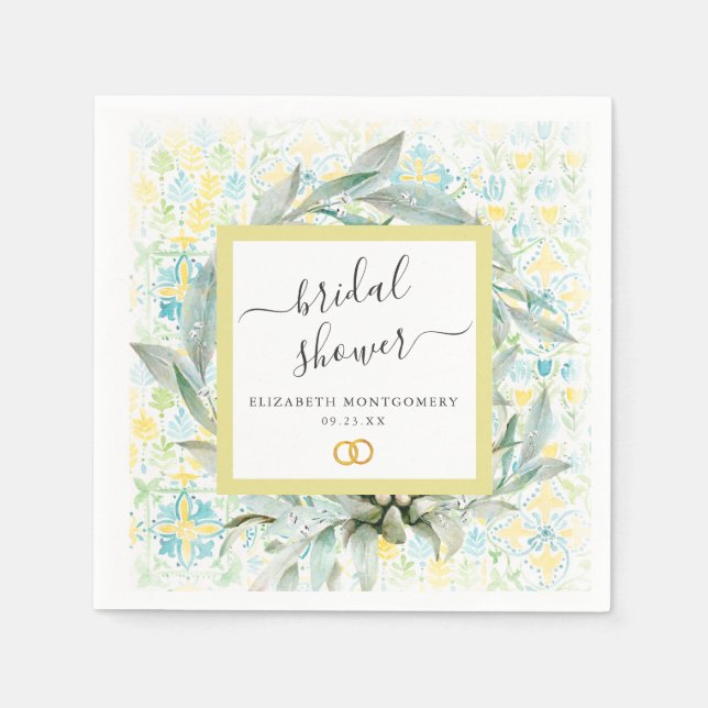 Italienisches Lemon Grove Brautparty Personalisier Serviette (Vorderseite)