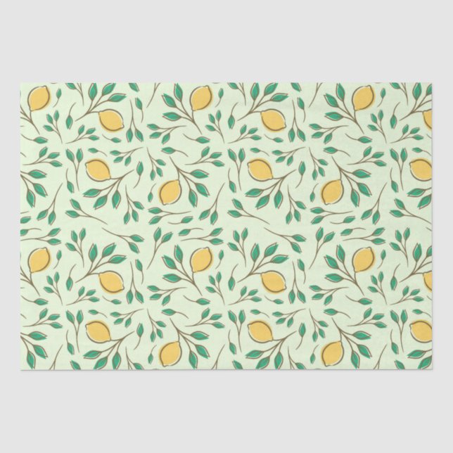 Italienisches Lemon Leaf Dekoupage Fruchtgewebe Seidenpapier (Vorderseite)