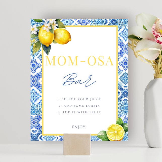 Italienisches Lemon Momosa Bar Sign Poster (Italian Lemon Momosa Bar Sign Poster)