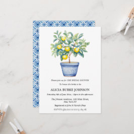 Italienisches Lemon Tree Amalfi Küste Brautparty Einladung