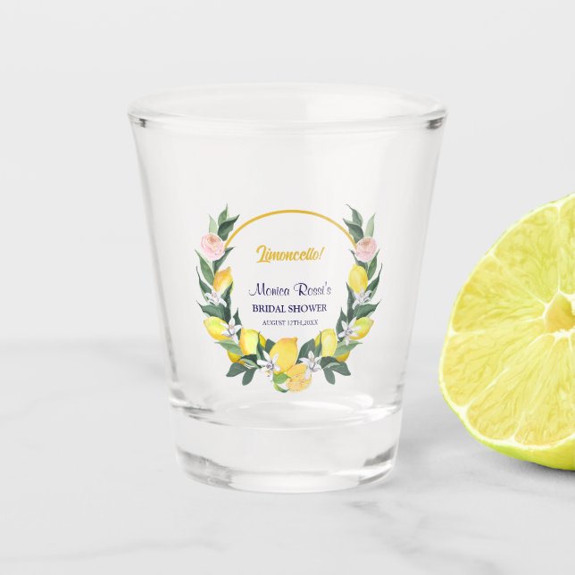 Italienisches Limoncello Yellow Blue Brautparty Pa Schnapsglas (Vorderseite)