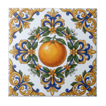 Italienisches Majolika-Orangen-Zitrus-Design