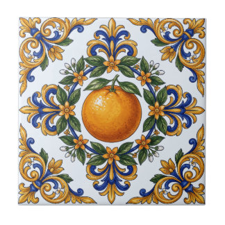 Italienisches Majolika-Orangen-Zitrus-Design Fliese