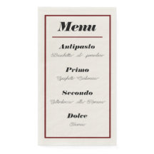 Italienisches Menü Abendessen Napkins
