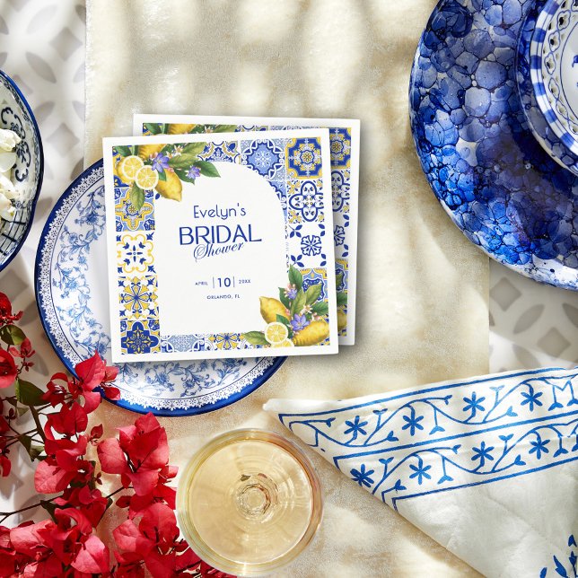 Italienisches Mosaik-Brautparty Serviette (Von Creator hochgeladen)