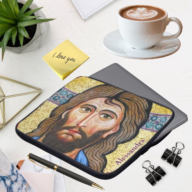 Italienisches Mosaik Jesus Christus Gewohnter Prie Laptopschutzhülle (Von Creator hochgeladen)