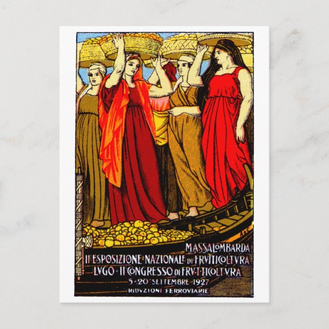 Italienisches Obstbauernposter 1927 Postkarte (Vorderseite)