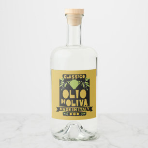 Italienisches Olivenöl Kochen Alkoholflaschenetikett