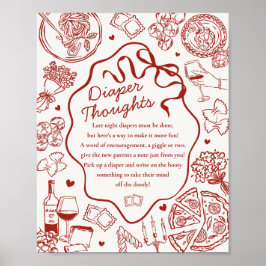 Italienisches Pasta-Baby-Shower-Windelmotiv-Spiel Poster