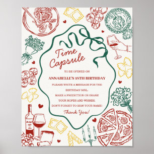 Italienisches Pasta-Baby-Shower-Zeitkapsel-Spiel Poster