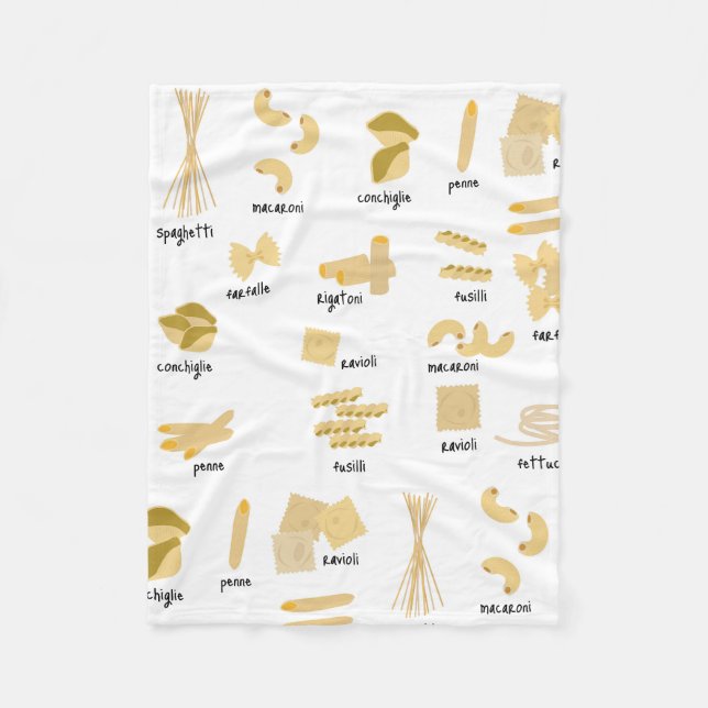 Italienisches Pasta-Gebilde und Namensmuster Fleecedecke (Vorderseite)