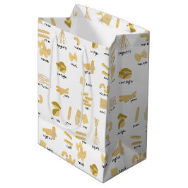 Italienisches Pasta-Gebilde und Namensmuster Mittlere Geschenktüte