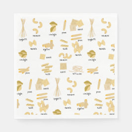 Italienisches Pasta-Gebilde und Namensmuster Serviette
