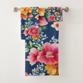 Italienisches Phantastisches Sommerlicht-Blumenmus Badhandtuch Set