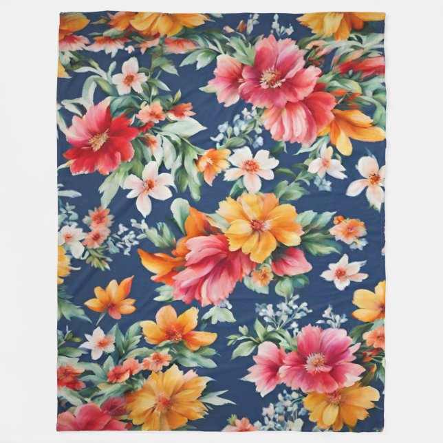 Italienisches Phantastisches Sommerlicht-Blumenmus Fleecedecke (Vorderseite)