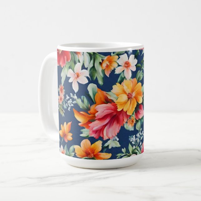 Italienisches Phantastisches Sommerlicht-Blumenmus Kaffeetasse (Vorderseite Links)