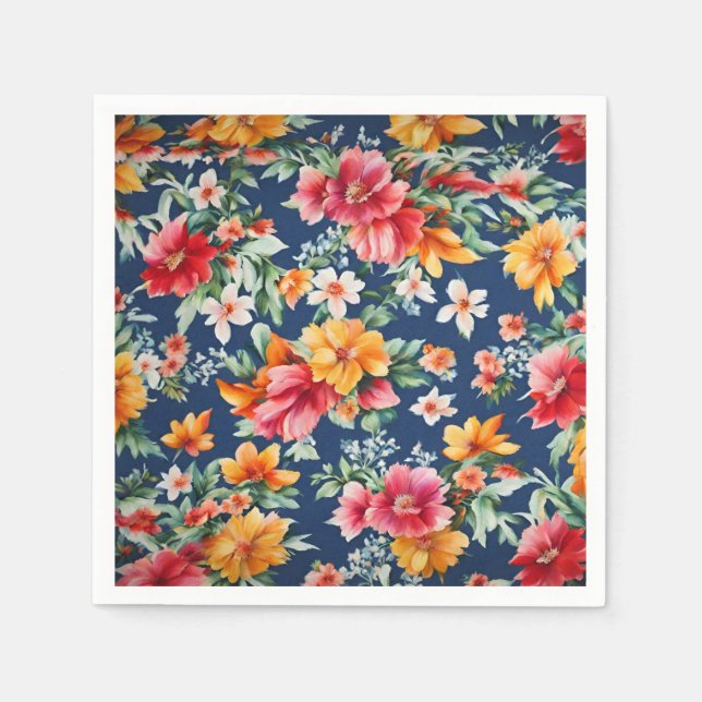 Italienisches Phantastisches Sommerlicht-Blumenmus Serviette (Vorderseite)