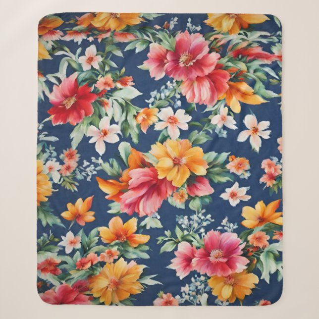 Italienisches Phantastisches Sommerlicht-Blumenmus Sherpadecke (Vorderseite)
