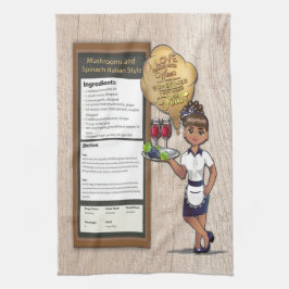 Italienisches Pilz und Spinach Recipe Küchentuch
