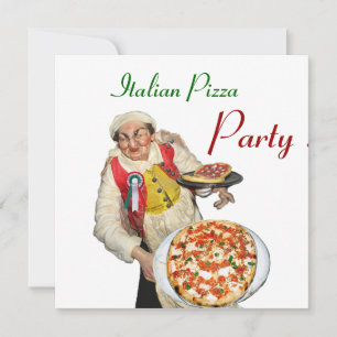 ITALIENISCHES PIZZA-PARTY, RESTAURANT, grün Einladung