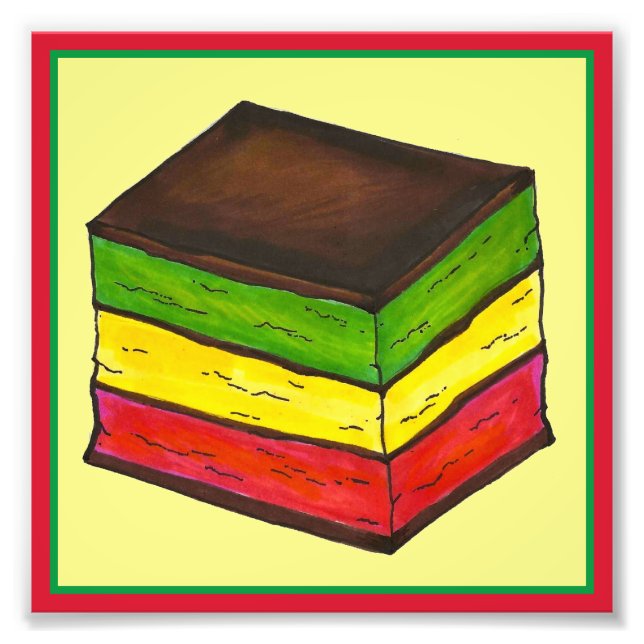 Italienisches Rainbow Seven Layer Weihnachtsgebäck Fotodruck (Vorne)