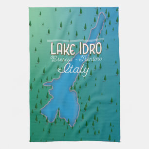 Italienisches Reiseplakat für den See Idro Geschirrtuch
