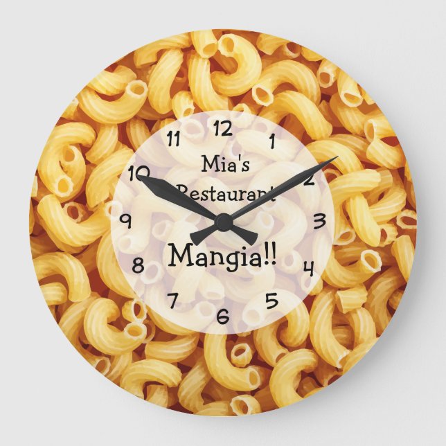 Italienisches Restaurant Pasta Thema Große Wanduhr (Vorderseite)