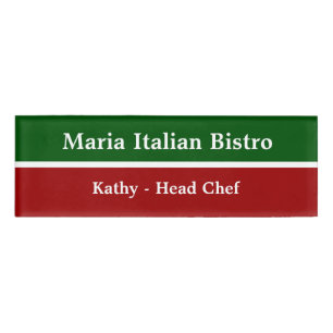 Italienisches Restaurant-Personal Namenschild